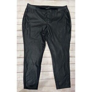 Lane Bryant High Rise Black Shine Pull On Waistband Pants Stretch Plus Size 26